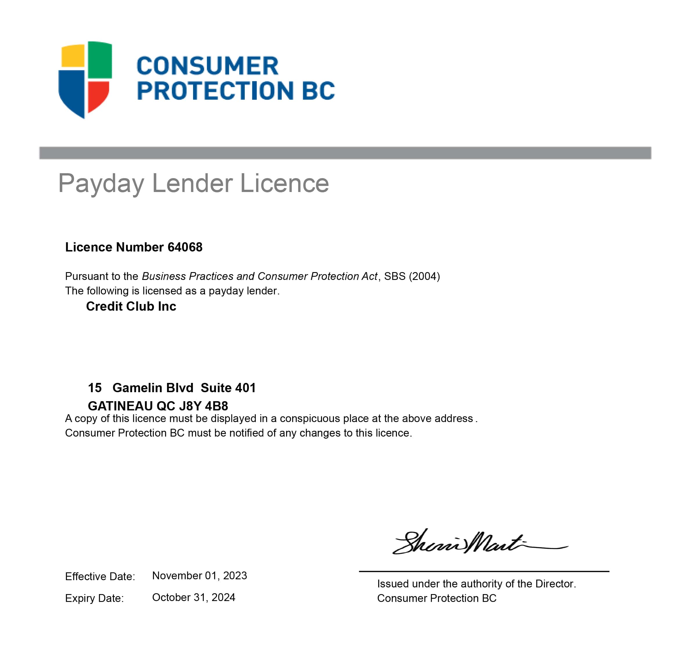 British Columbia Credit Club's consumer protection BC