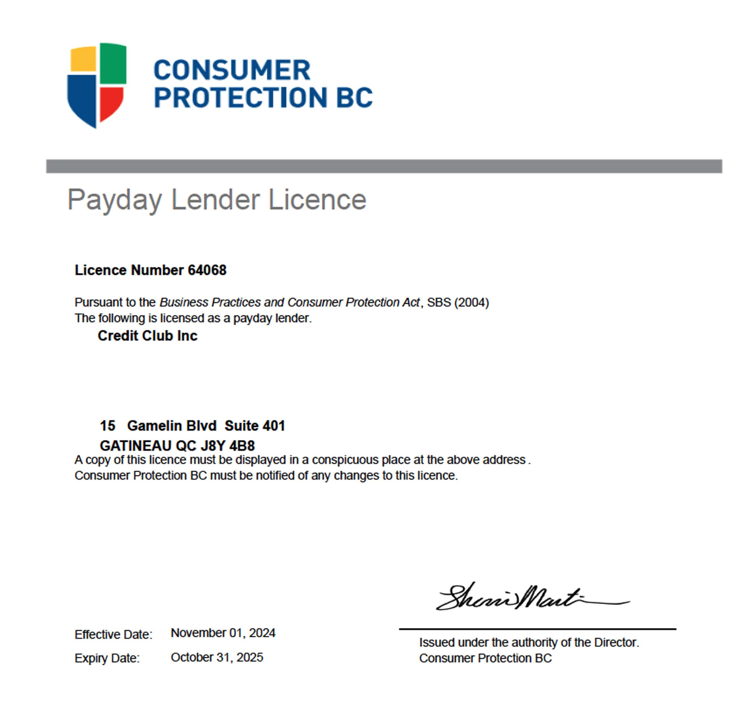 British Columbia Credit Club's consumer protection BC